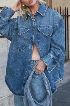 Lasaky - Casual Patchwork Denim Jacket with Turndown Collar and Long Sleeves Patchwork Denim Jacket, Patchwork Denim, Classic Denim Jacket, Love Jeans, Denim Patchwork, Turndown Collar, The Jeans, Long Sleeve Casual, Casual Style