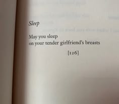 an open book with the words sleep on it