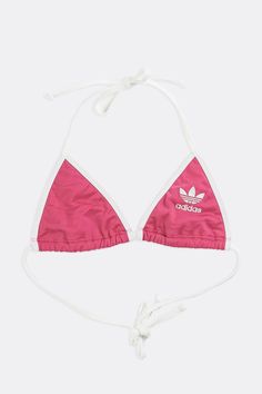 Rework Adidas Athletic Triangle Top - S – Frankie Collective Padded Triangle Top Swimwear, Sporty Pink Triangle Top Swimwear, Padded Triangle Halter Top For Summer, Padded Halter Top For Summer, Fitted Adidas Swimwear For Pool, Adidas Beachwear Swimwear For Poolside, Pink Triangle Swimwear, Summer Padded T-back Swimwear, Nylon Triangle Halter Top For Swimming