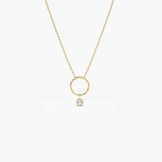 14K Circle Necklace with Bezel Set Diamond – FERKOS FJ Round Solitaire Diamond Necklace, Diamond Circle Necklace, Diamond Circle Pendant, Gold Circle Necklace, Horoscope Necklace, Star Necklace Silver, Diamond Solitaire Necklace, Circle Pendant Necklace, Circle Diamond