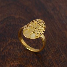 Tree Of Life Ring, Engraved Tree Ring in Gold, Signet Gift, Lace Ring, Stackable Ring, Midi Ring, Filigree Ring, Popular Ring. ♥ DETAILS ♥ *Materials: Brass *Size: All sizes are available. ♥ DELIVERY ♥ *IMPORTANT: Before placing an order, please double check your delivery address is correct and complete to avoid delays and lost packages. *You can return your purchased item within 15 days after successful delivery. *We offer a 100% "Money Back Guarantee" if you are not satisfied with your purchas Gold Oval Brass Rings, Oval Gold Brass Rings, Oval Gold Midi Rings For Everyday, Everyday Gold Oval Midi Rings, Everyday Oval Gold Midi Rings, Gold Brass Rings As Gifts, Matte Gold Open Ring Perfect As A Gift, Matte Gold Brass Rings For Gift, Matte Gold Open Ring For Gift