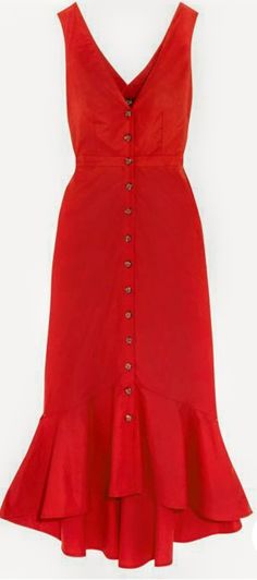 Simple Summer Dresses, Designer Midi Dresses, Denim Midi Dress, Red Midi Dress, Mode Inspiration, Dress Details, Dress Patterns, Day Dresses, Dresses For Sale