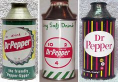 three different types of dr pepper cans