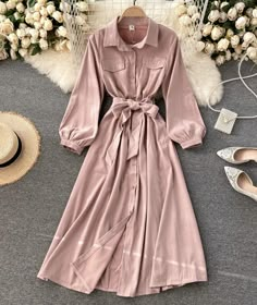 Stylish A Line Long Sleeve Dress on Luulla Long Sleeve Dress Modest, Beige Long Sleeve Maxi Dress For Spring, Long Sleeve Solid Color Midi Dress For Party, Solid Color Long Sleeve Midi Dress For Party, Long Solid Color Dresses For Spring, Elegant Pink Long Sleeve Dress For Winter, Elegant Long Sleeve Pink Dress For Winter, Pink Fitted Long Sleeve Dress, Casual Long Sleeve Pink Dress For Fall