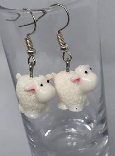 Sheep Earrings Made with hypoallergenic materials, with a silver hook Please note there may be slight variations in colour due to differences in some computer and phone screens.  We have tried our best to present the product as accurately as possible. Nickel-free White Dangle Clip-on Earrings, White Nickel-free Dangle Clip-on Earrings, Novelty White Drop Earrings, White Novelty Drop Earrings, White Hypoallergenic Dangle Clip-on Earrings, Novelty White Hypoallergenic Jewelry, Novelty Hypoallergenic White Jewelry, Hypoallergenic Novelty White Jewelry, Hypoallergenic White Novelty Jewelry