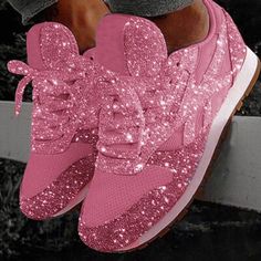 Women's Flats With Lace-up Dance Shoes (053252423) - JJ's House Spring Glitter Lace-up Sneakers, Trendy Party Sneakers With Synthetic Material, Party Sneakers Lace-up Synthetic, Party Lace-up Synthetic Sneakers, Spring Party Slip-on Sneakers, Pink High-top Sneakers For Party, Low-top Sneakers For Spring Parties, Spring Party Low-top Sneakers, Trendy Flat Sneakers For Party