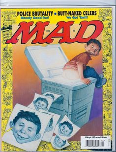 a magazine cover with an image of a child on top of a printer