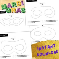 mardi gras mask templates for kids to make