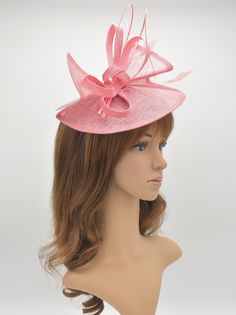 "✿*. About Shipping.*✿ All the hats will be shipped out from Rockville, MD 20854 via UPS GROUND (1-5 business days) or USPS Priority mail (2-4 business days) if their shipping fee is much the same. The overnight and other shipping service are also available. Please contact me first if you want it, I will check the price and delivery time for you. Pick up is available! If you are very urgent, please order your hats early and save money! Key Features: High Quality 100% 3 Layers Sinamay base with S Elegant Pink Boater Hat For Kentucky Derby, Elegant Pink Fascinator For Kentucky Derby, Vintage Pink Fascinator For Kentucky Derby, Pink Sun Hat For Wedding, Kentucky Derby, Pink Hat-shaped Fascinator As Gift, Easter Tea Party, Kentucky Derby Wedding, Derby Wedding, Headband Fascinator