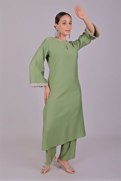 Bluesaanchi Women's Light Green Kurti Pajama Set  The Bluesaanchi Women's Light Green Kurti Pajama Set is a perfect blend of elegance and comfort. This beautifully designed set features a light green kurti paired with matching pajamas, making it an ideal choice for casual outings and festive occasions. The intricate detailing and comfortable fit make this set a must-have addition to your wardrobe.  Key Features  Stylish and elegant design  Comfortable fabric for all-day wear  Perfect for casual and festive occasions  Available in various sizes   Specifications  Brand: Bluesaanchi  Color: Light Green  Set Includes: Kurti and Pajama  Available Sizes: S, M, L, XL   Material & Care  Material: Made from high-quality cotton fabric that is breathable and soft on the skin. Care instructions includ Unstitched Pant Set With Dabka Work For Diwali, Unstitched Pant Set For Eid Designer Wear, Designer Wear Fitted Pant Set With Dabka, Bollywood Style Dabka Work Pant Set With Straight Kurta, Bollywood Style Pant Set With Dabka Work, Fitted Straight Kurta Palazzo Set With Dabka, Wedding Pant Set With Dabka On Straight Kurta, Fitted Dabka Pant Set For Eid, Festive Straight Kurta Pant Set With Dabka