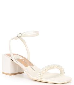 Dolce Vita Zalima Pearl Embellished Dress Sandals | Dillard's Dusty Flowers, Pearl Embellished Dress, Wedding Sandals Heels, Sacred Love, Gown Accessories, Earthy Vibes, Beach Wedding Shoes, Magnolia Wedding, Welcome Dinner