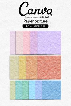 the paper textures are all different colors