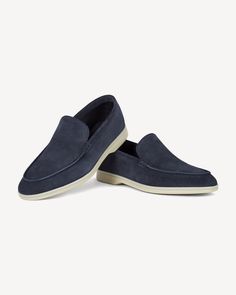 Brabion Unlined Capri Suede Loafer – Navy Classic Slip-on Boat Shoes With Contrast Sole, Stitched Sole Slip-on Loafers For Galas, Slip-on Loafers With Stitched Sole For Galas, Leather Sole Low-top Loafers For Galas, Suede Lined Slip-on Loafers For Galas, Business Moccasins With Leather Sole, Business Leather Sole Low-top Moccasins, Business Low-top Moccasins With Leather Sole, Business Slip-on Boat Shoes With Leather Sole