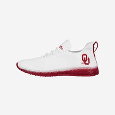 Oklahoma Sooners Gradient Midsole White Sneakers FOCO 7 - FOCO.com Nfl Teams Logos, Fan Fashion, Oklahoma Sooners, College Team, Cycling Workout, Team Name, Self Service, Ohio State Buckeyes, The Building