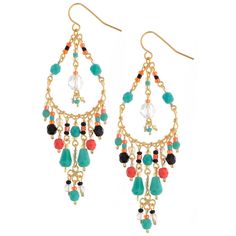 Dazzling Beaded Chandelier Earrings | GreaterGood Bohemian Jeweled Beaded Drop Earrings, Colorful Beads Dangle Chandelier Earrings, Colorful Beaded Dangle Chandelier Earrings, Dangle Chandelier Earrings With Colorful Beads, Turquoise Beaded Dangle Chandelier Earrings, Turquoise Chandelier Earrings With Colorful Round Beads, Turquoise Chandelier Drop Earrings With Colorful Beads, Bohemian Jeweled Dangle Beaded Earrings, Bohemian Chandelier Dangle Earrings With Faceted Beads