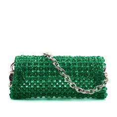 Introducing the Santorini shoulder bag, a stunning accessory that exudes elegance and sophistication. Handcrafted in Italy, this bag features a mesmerizing design adorned with crystals beads, adding a touch of sparkle to any ensemble. Made from high-quality crystal beads, it exudes an air of luxury. The unlined interior provides a minimalist aesthetic while offering ample space to fit your essentials. Material: Crystals beads Unlined Height: 10 cm Width: 24 cm Depth: 6 cm Complete with a 1-meter Chic Evening Crystal Bags, Chic Crystal Bags For Events, Green Embellished Evening Shoulder Bag, Chic Embellished Crystal Bag, Embellished Green Evening Shoulder Bag, Elegant Embellished Green Shoulder Bag, Elegant Green Embellished Shoulder Bag, Glamorous Evening Crystal Shoulder Bag, Luxury Beaded Shoulder Bag