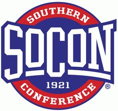 the southern scon conference logo with red, white and blue letters on it's center circle