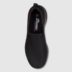 Women's S Sport by Skechers Malvina - 9.5, Black Black Breathable Slip-on Sneakers For Outdoor Activities, Sporty Mesh Slip-on Sneakers With Arch Support, Black Breathable Slip-on Sneakers For Outdoor, Sporty Slip-on Mesh Walking Shoes, Black Athleisure Slip-on Sneakers With Cushioned Footbed, Black Slip-on Sneakers For Outdoor Activities, Sporty Slip-on Sneakers With Air Cushioning For Light Sports, Sporty Slip-on Running Shoes For Sports, Sporty Slip-on Sneakers With Arch Support