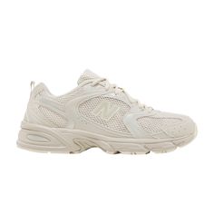 Find NEW BALANCE 530 'moonbeam Sea Salt on Editorialist. 530 'Moonbeam Sea Salt' New Balance Cream Running Shoes For Sports, New Balance Shoe, Shoe Aesthetic, Beige Sneakers, Dr Shoes, Shoe Wishlist, Cute Sneakers, Shoe Inspo, Aesthetic Shoes