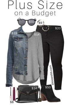 Plus Size on a Budget – Black Jeans - Alexa Webb Plus Size On A Budget, Plus Size Herbst, Booties Outfit Fall, Jeans Denim Jacket, Plus Size Winter Outfits, Budget Outfits, Plus Size Fall Outfit, Plus Size Fall Fashion, Fall Booties