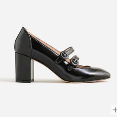 Jcrew Maisie Double-Strap Heels In Italian Spazzolato Leather Black Size 10h Nwt And Box Cute Sweaters, Strap Heels, Shoes Women Heels, J Crew, Shoes Heels, Size 10, Women Shoes, Heels, Leather