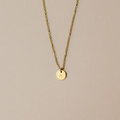 Beautiful 14k Gold plated Initial Necklace Charms & Chain. Choose up to 5 initial charms and wear your loved ones close to your heart! Tarnish Resistant Round Charm Necklace Gift, Round Tarnish-resistant Charm Necklace Gift, Hypoallergenic Round Pendant Necklace For Her, Dainty Everyday Initial Pendant Chain Necklace, Yellow Gold Round Disc Charm Necklace As Gift, Classic Round Pendant Necklace Nickel Free, Everyday Hypoallergenic Round Pendant Necklaces, Dainty Charm Necklaces With Initial Pendant For Everyday, Dainty Initial Necklace With Charms