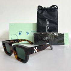 Brand New, 100% Authentic!!! Off-White “Virgil” Sunglasses Frame: Acetate Frame Color: Havana Lenses: Green (Logo Engraved) White Arrow Logo On Temple Arms Size: 50-22-145mm Packaging: Original Packaging Included (Gift Box, Case, Cleaning Cloth). Unisex Sunglasses Off White Virgil, Black Sunglasses Square, Arrow Logo, Tortoise Color, White Sunglasses, Sunglasses Frame, White Accessories, Green Frame, Green Logo