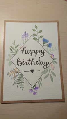 a card with the words happy birthday on it