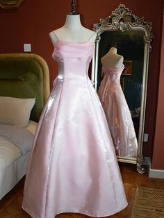 Pink Vintage Fairycore Shimmering Satin Spaghetti Straps Gown Princess Dress Princess Evening Dress, Long Party Dress, Prom Dresses Long Pink, A Line Evening Dress, Spaghetti Strap Prom Dress, Formal Party Dress, Satin Prom Dress, Dresses Ideas, Evening Dresses Elegant