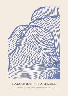 the cover of luckyposters art collection, which features blue lines on white paper