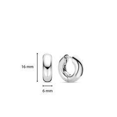 Ti Sento Milano Sterling Silver with rhodium plating. 6mm x 16mm One year warranty. Timeless Round Huggie Earrings With Polished Finish, Timeless Polished Huggie Earrings For Formal Occasions, Timeless Polished Finish Huggie Earrings For Formal Occasions, Timeless Silver Tarnish Resistant Hoop Earrings, Classic White Gold Earrings With Timeless Design, Classic White Gold Earrings, Luxury Silver Tarnish-resistant Huggie Earrings, Luxury Silver Huggie Earrings With Polished Finish, Classic Polished Huggie Earrings For Formal Occasions