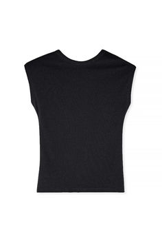 Sheer Rib Tank Top Black Crew Neck Tank Top For Summer, Black Fitted Tank Top, Black Sleeveless Top For Layering, Black Fitted Sleeveless Top, Black Tank Muscle Tee For Layering, Black Muscle Tee Tank For Layering, Fitted Black Sleeveless Tank Top, Casual Black Seamless Vest, Black Scoop Neck Tank Top For Layering