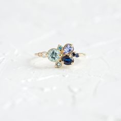 Clear Water Ring | Unique Cluster | Melanie Casey Fine Jewelry