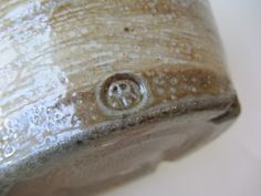 a close up view of a ceramic object