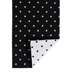 two pieces of black and white polka dot fabric