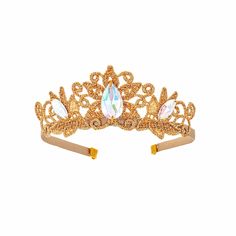 This beautiful handmade princess crown is the perfect accessory to make any birthday princess, costume, or everyday dress-up look even more special! Crafted with care and quality materials, this lightweight tiara is comfortable enough to wear for hours on end. Make your special occasion even more magical with this unique handmade crown! Handmade from a fine quality gold Venise lace with a hand-sewn gem. Color: Gold lace base and three clear gems. Height: Approximately 2" (at peak). Individually Handmade Crown, Crown Handmade, Wizard Costume, Fantasy Princess, Princess Tutu, Birthday Princess, Clear Box, Princess Costume, Princess Crown