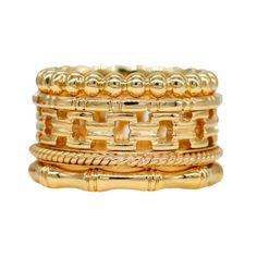 Meet The Golden Goddess. Shaped after the goddess Theia, this curated ring stack is a vision of considerable beauty and radiance embodied in the precious metal of gold. Theia gives foresight and vision to guide us on our journey. This Sethi Stack includes the following styles: Bead Band as a resemblance of small mala beads used in spiritual and mindfulness practice, serving as a precious reminder for mental grounding and inner peace. Agnes Small Band is a series of dots and dashes, a message to Fusion Style Stackable Round Rings, Elegant Stackable Rings For Everyday Luxury, Stackable 14k Gold Rings For Everyday Luxury, Everyday Luxury 14k Gold Stackable Rings, Luxury Stackable Yellow Gold Rings, Fusion Style Stackable Ring Jewelry, Gold Stackable Dome Ring, Gold Stackable Dome Ring Luxury Style, Stackable Gold Dome Ring Luxury Style