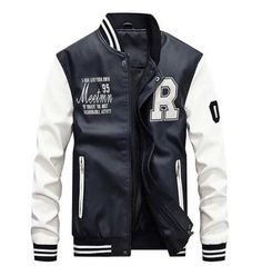 Varsity Bomber Jacket (4 Colors)-baagr.myshopify.com-Jacket-BOJONI Pilot Leather Jacket, Leather Baseball Jacket, City Bicycle, Mode Hip Hop, Baseball Jacket Men, Leather Jackets For Men, Pilot Jacket, Tactical Jacket, Windbreaker Jacket Mens