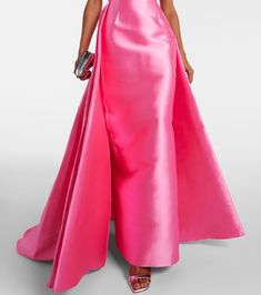 Strapless satin twill gown in pink - Solace London | Mytheresa Solace London, Brides Dress, Boned Corsets, London Outfit, Say Yes To The Dress, Strapless Neckline, Satin Gown, Yes To The Dress, Street Style Chic