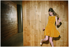 Orla Kiely campaign shoot AW 10   Photographed by Venetia Scott Orla Kiely Dress, Yellow Party Dresses, Velvet Party Dress, A Beautiful Mess, Wes Anderson, Play Dress Up, Beautiful Mess