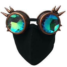 UMBRELLALABORATORY | STEAMPUNK VAULT EXCLUSIVE SEEK AND YOU SHALL FIND We present the newest item from our collection of mad scientist treasures ✅ Unique and stylish: Steampunk Vintage pilot motorcycle style goggles/glasses ,eye cup frame with 3D Crystal Rainbow Kaleidoscope Psychedelic lenses will keep you stylishly well-equipped. ✅ Fully adjustable fit: Face mask is made from 100% cotton, slightly stretchable material and has elastic ear loops for a comfortable fit on your face and around the Steampunk Motorcycle, Rave Glasses, Motorcycle Face Mask, Rave Mask, Goggles Glasses, Steampunk Goggles, Women Face, Mask Black, Steampunk Accessories