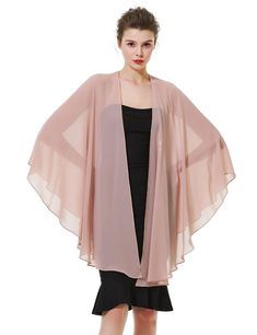 PRICES MAY VARY. SOFT & AIRY CHIFFON --- The fabric surface of this shawl is smooth, lightweight, bring you extraordinary feeling of wearing. COVER YOUR SHOULDERS & ARMS PERFECTLY --- This shawl is wide enough gives you a very elegant look. One Size fits all. ELEGANT STYLE --- The shape of this shawl is like a beautiful dancing Butterfly. PERFECT for MANY OCCASIONS --- This special wrap is ideal for brides, bridesmaids, weddings, mother’s gift or any formal events. EASY CARE --- You just need hu Elegant Spring Cape Shawl, Evening Scarf, Chiffon Shawl, Bridal Wrap, Evening Party Gowns, Chiffon Evening Dresses, Evening Dresses For Weddings, Women Shawl, Evening Wedding