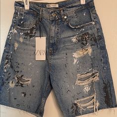 Brand New, Bought To Gift, Never Gifted, Tags Attached Jean Shorts Men Outfit, Stretchy Jean Shorts, Zara Denim Jeans, Mens Shorts Outfits, Mens Jean Shorts, Mens Denim Shorts, Straight Fit Denim, Black Jeans Men, Black Jean Shorts