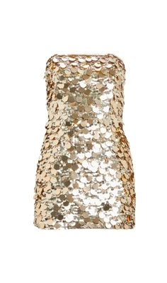 With its bold design and eye-catching sequin embellishments, this dress is perfect for making a statement and standing out in any crowd. Take a chance and make a statement with this daring mini dress! champagne gold stretch-design all-over sequin embellishment strapless thigh-length straight hem Polyester 95%, Lycra 5% Dry Clean Only Colour may vary due to lighting on images. The product images (without model) are closest to the true colour of the product. Item runs true to size chart and is cut to suit our size chart. Please refer to our size chart for the best fit. Do not size up or down. Senior Hoco Dresses, Mini Sparkly Dress, Gold Hoco Dress, 70s Disco Fashion, Senior Hoco, Gold Mini Dress, Mini Gold Dress, Disco Fashion, Gold Dresses