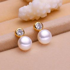 Pearl Earrings Diamond, Pearl Diamond Earrings, Classic Pearl Earrings, Real Pearl Earrings, Rose Gold Pearl, Silver Pearl Earrings, Freshwater Pearl Earrings, Pearl And Diamond Earrings, Diamonds And Pearls