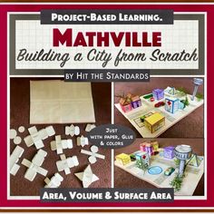 the book cover for project based learning math building a city from scratchsticks by hit the standards