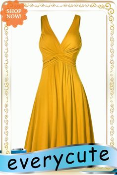 Women Elegant Pure Color Deep V-neck Dress Knee Length Backless Evening Dresses Sleeveless Slim Fit Pleated Dress Plus Size Stretch V-neck Summer Sundress, Fitted Sleeveless Dress With Surplice Neckline, V-neck Stretch Summer Sundress, Summer Stretch V-neck Sundress, Sleeveless V-neck Sundress For Party, Stretch V-neck Sundress, Fitted Sleeveless V-neck Sundress, Stretch Empire Waist Summer Dresses, Solid V-neck Sundress For Party