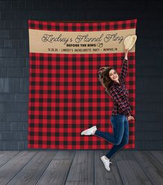 Flannel Fling Before The Ring, Flannel Bachelorette Party Backdrop, Winter Bachelorette Party Decorations, Buffalo Plaid Backdrop Flannel Fling Bachelorette Party, Flannel Bachelorette Party, Flannel Bachelorette, Bachelorette Party Backdrop, Flannel Fling Before The Ring, Bachelorette Party Photo Booth, Buffalo Plaid Background, Bachelorette Party Photo, Bunco Party