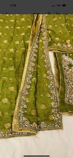 This stunning Pakistani Indian three piece Shalwar Kameez is perfect for any wedding or party occasion. The intricate zardozi and dabka hand embroidery, combined with the use of pure Chiffon, 100% Silk, Barosha and Sequin materials, make this dress a true work of art. Its beautiful green color and traditional Pakistani style make it a timeless piece that any woman would be proud to wear. The dress is handmade in Pakistan and comes in size M. The included Duppata adds an extra touch of elegance t Indian Three Piece, Hand Embroidery Work, Zardozi Embroidery, Pakistani Style, Pakistan Fashion, Pure Chiffon, Shalwar Kameez, Hand Work, Embroidery Work