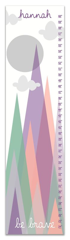 a growth chart with mountains and clouds in the background, which reads hannah be brave